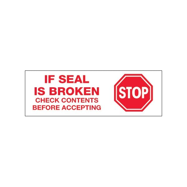 Tape Logic 2'' x 55 yds. - ''Stop If Seal Is Broken.'' Tape Logic Pre-Printed Carton Sealing, 36PK BUY00021287 - main